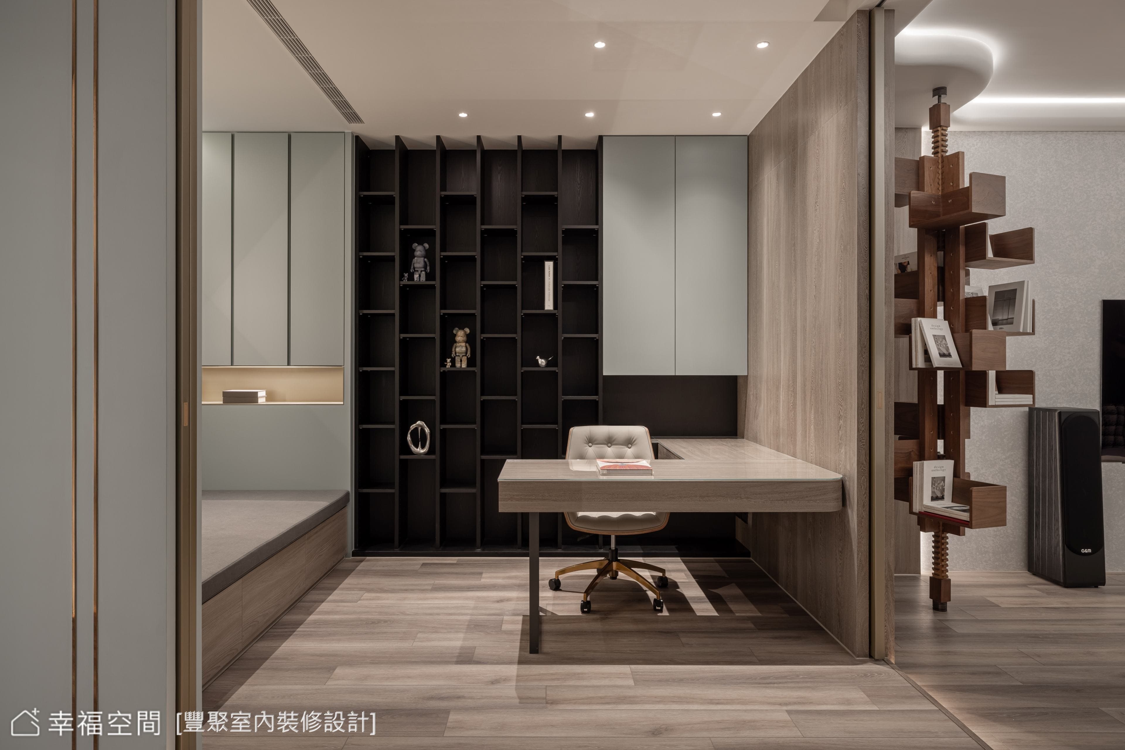 奢華風書房木質收納